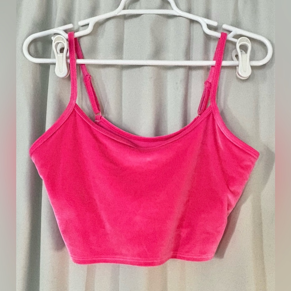 PINK Hot Pink Ultimate Lightly Lined Crop Bra Top size M - Picture 3 of 9